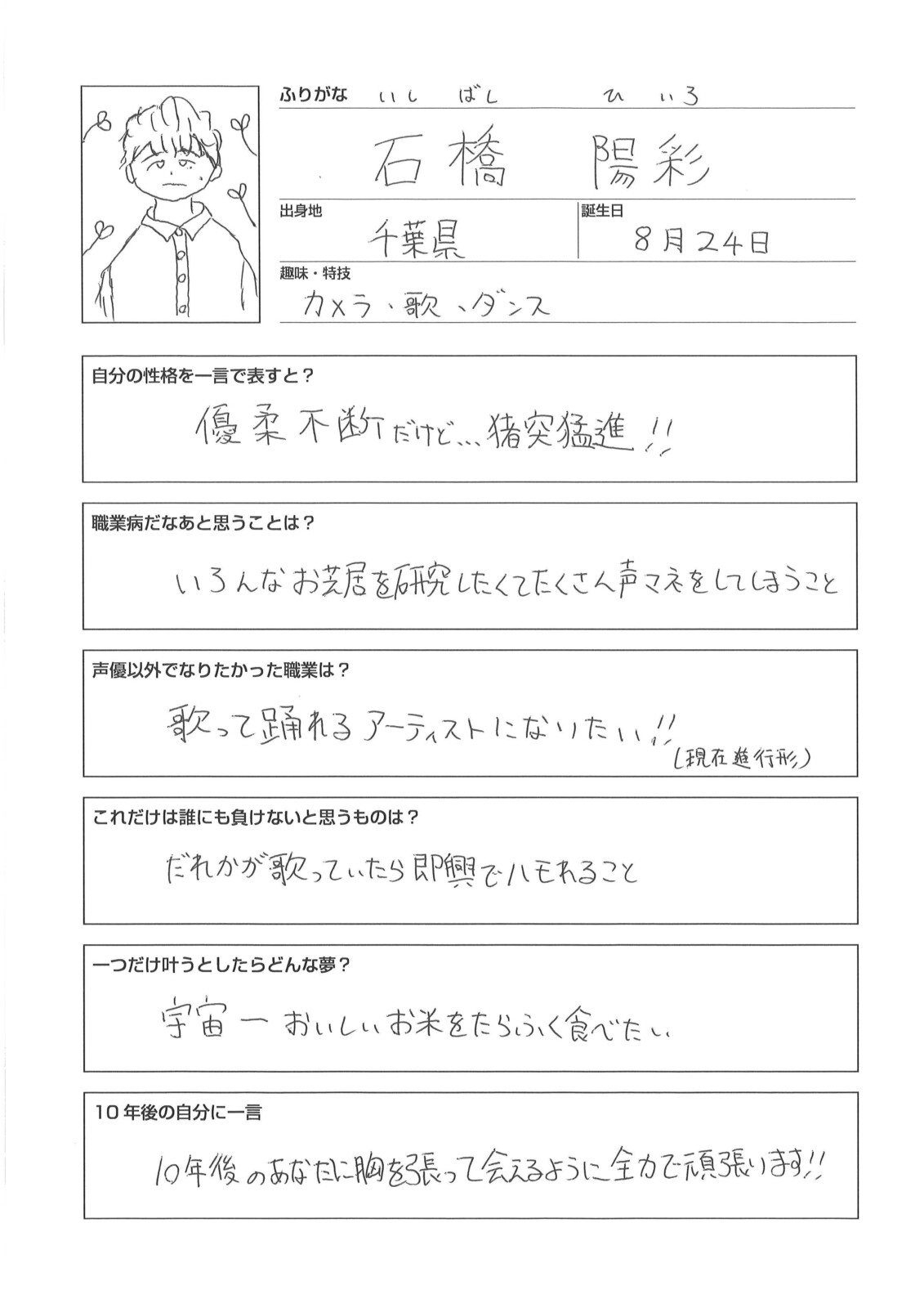 「声優図鑑」石橋陽彩